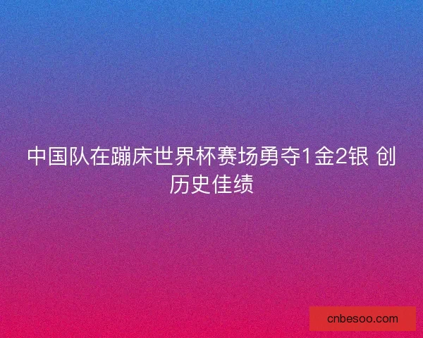 中国队在蹦床世界杯赛场勇夺1金2银 创历史佳绩